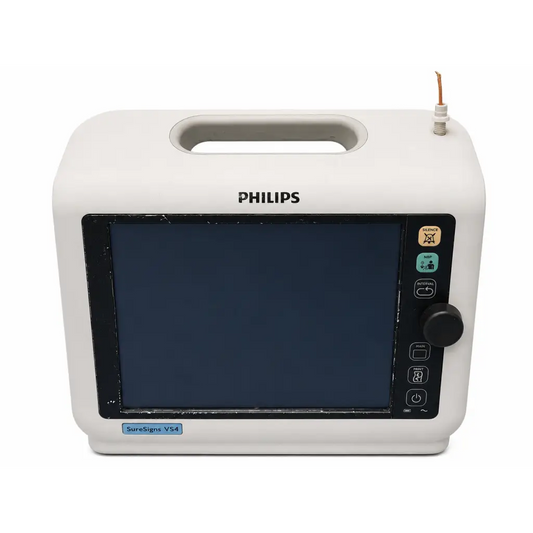 Philips suresigns vs4 vital signs monitor with black screen and control buttons on right side for repair service