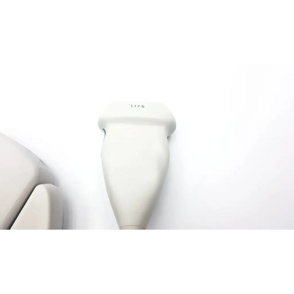 Cream-colored ergonomic philips ultrasound l17-5 array ultrasound transducer designed for precise imaging