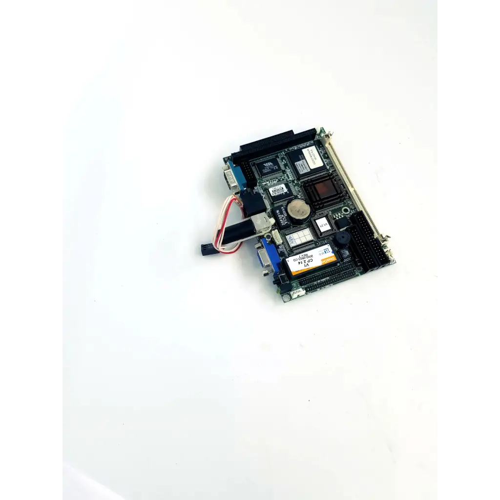 Black and silver industrial phoenixbios d486 circuit board with various ports connectors and detailed circuitry
