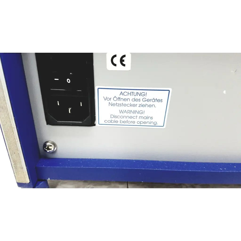 Black power input panel on the back of physik instrumente e-501 3 channel servo controller lvpzt amplifier system