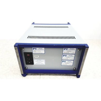 Blue and silver physik instrumente e 501 3 channel servo controller with lvpzt amplifier and multiple channel labels