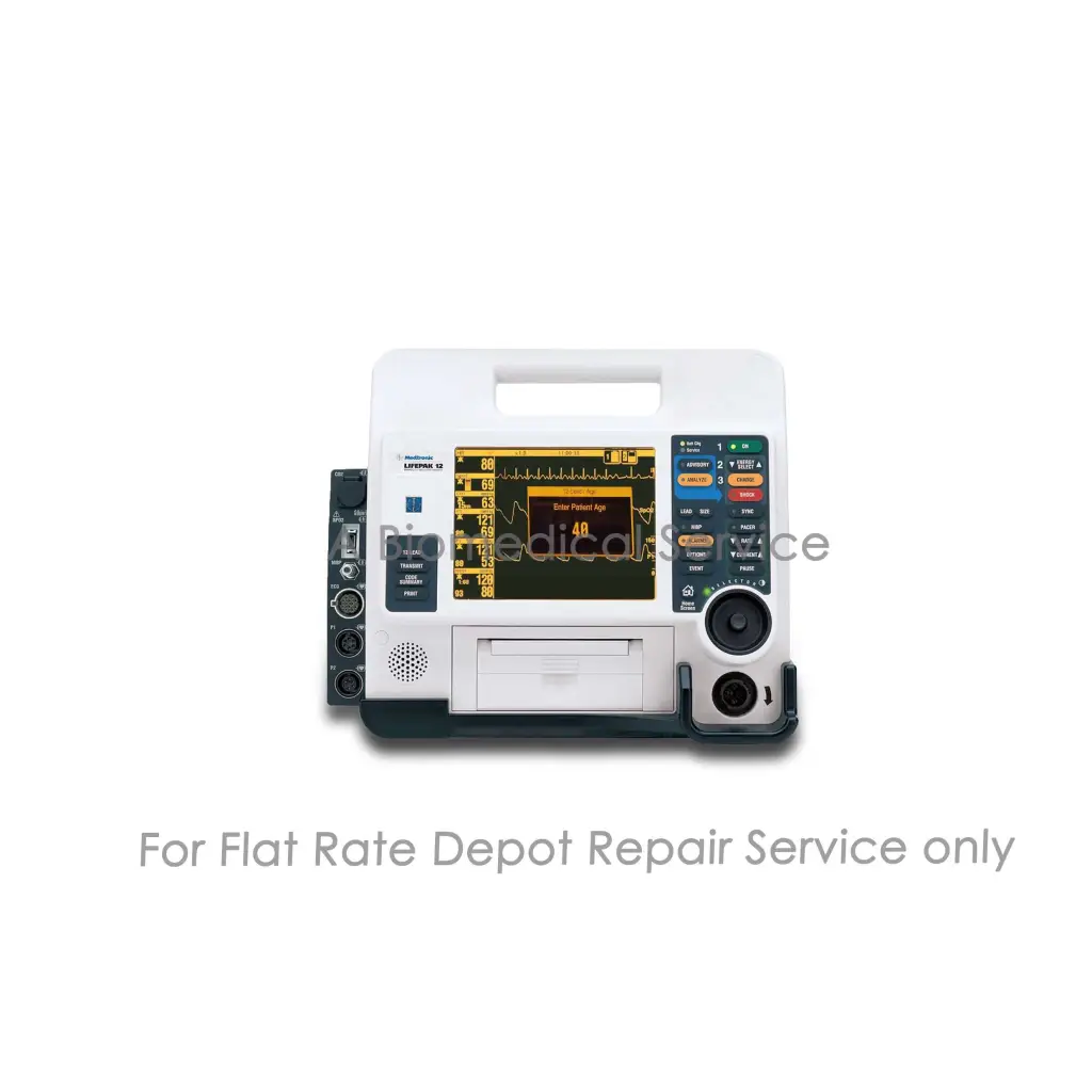 White and black philips heartstart mrx defibrillator with digital ecg display used in physio control lifepak 12 repair service medical equipment