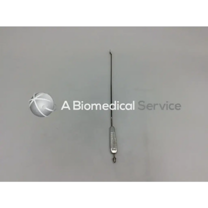 Silver spatula retractor adult left with textured grip and slender shaft ending in a fine tip surgical instrument