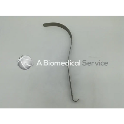 Silver narrow deaver retractors with a curved slender design and hook end pilling 16-4125 1 x 14 inches
