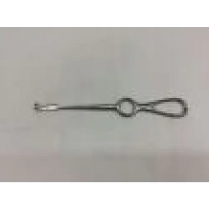 Silver metal volkman retractor ear pick with looped handle and tapered tip for precise ear cleaning