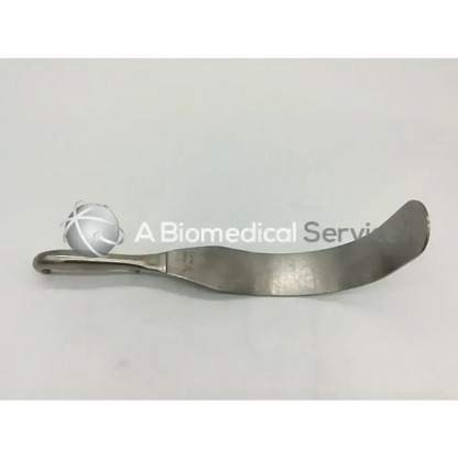Silver surgical willauer-deaver retractors ac5-324 with curved blade handle and small spherical attachment pilling 34-1722