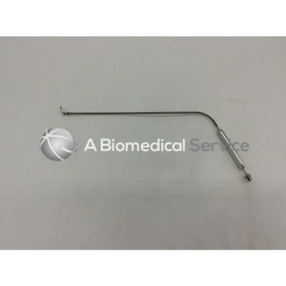 Silver-colored slender metal spatula retractor 10mm with curved shaft and textured handle for precise surgical use