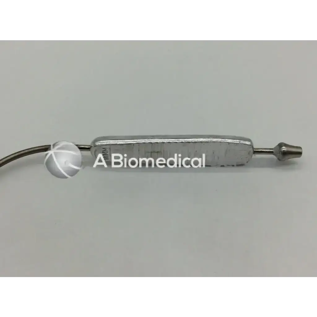 Silver metallic spatula retractor 10mm with cylindrical body and engraved text for medical use by pilling