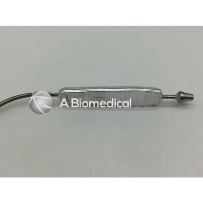 Silver metallic spatula retractor 10mm with cylindrical body and engraved text for medical use by pilling