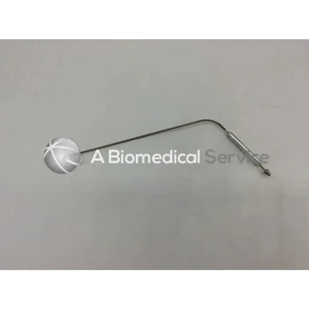 Silver metal spatula retractor 10mm with curved shaft and spherical head featuring white crosshatch pattern