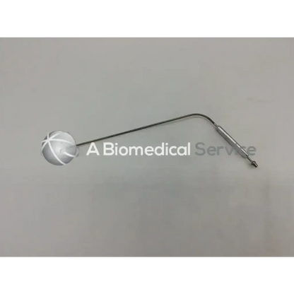 Silver metal spatula retractor 10mm with curved shaft and spherical head featuring white crosshatch pattern