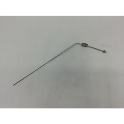 A slender metallic jako suction tube with a slight bend and a small rectangular connector near the curve