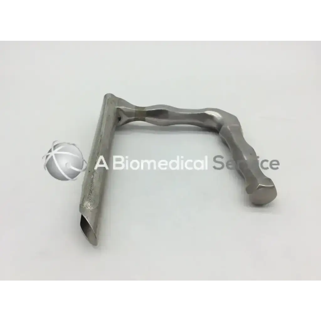 Stainless steel surgical speculum with curved l-shaped design and textured handles for tracheacsope adult ac5-339 use