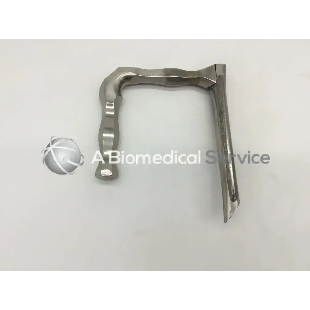 Stainless steel surgical micro adult laryngoscope retractor with curved l-shaped design and textured grip