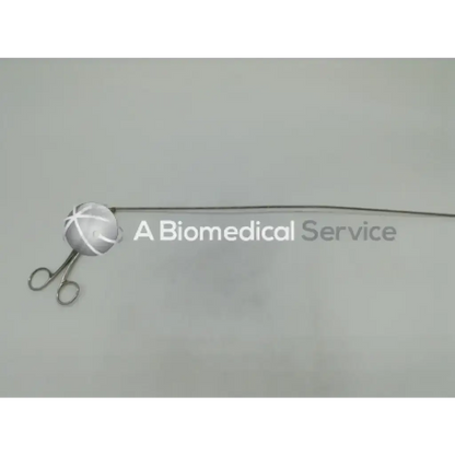 Silver pilling-phila surgical 506109 grasping forceps with spherical cross-hatched handle and thin wire ad5=528 box=9