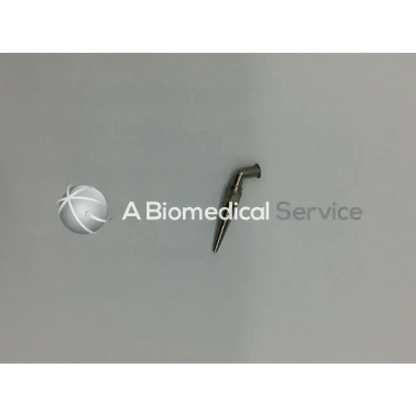 A metallic slender pilling stoney heparin injector with a curved handle and pointed tip for precise medical use