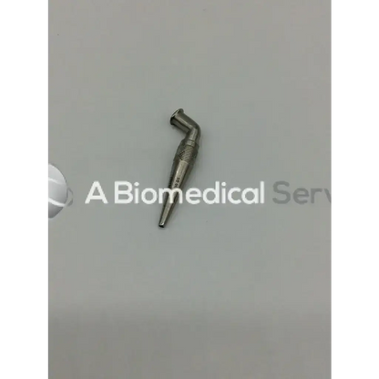 Silver pilling stoney heparin injector with curved angled tip and textured grip for precise heparin application