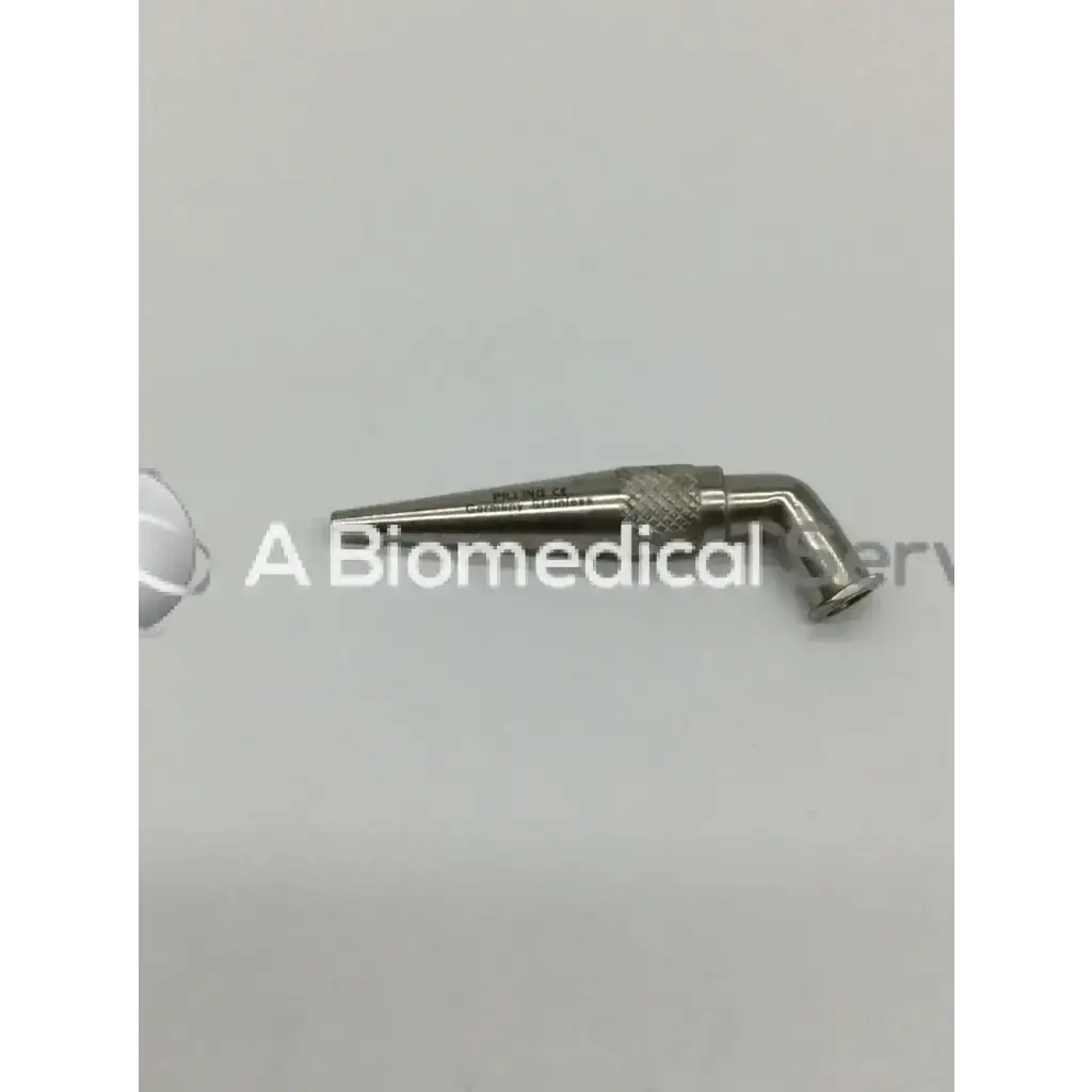 Silver pilling stoney heparin injector surgical instrument with textured grip and angled tip model 351560