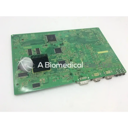 Green circuit board with black integrated circuits and silver heat sink on the back of pioneer plasma tv anp2171-a aww1201 2403b