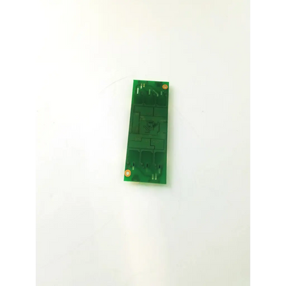 Green rectangular circuit board with gold mounting screws and copper traces in pis corp at-6150 rev a inverter