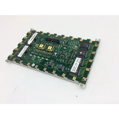 Green pcb with black and yellow integrated circuits and silver edges for planar el552.256-q1 lcd display screen panel