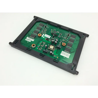 Green circuit board with black components and orange connectors on the back of planar EL640.480-AM1 lcd screen display panel