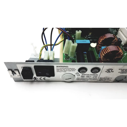 Silver metal planmeca intra psu2 power supply unit with black plastic parts and labeled specifications for intra use