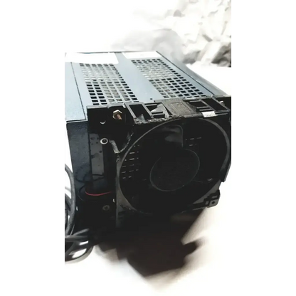 Black plastic industrial fan with mesh grille and visible internal components on power mate corp power supply 105-125v 47-20hz