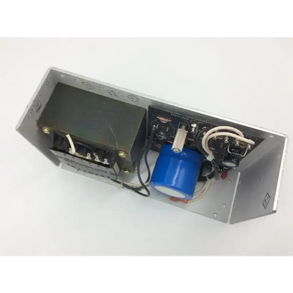 Silver metal power supply hd5-12 with black transformer blue capacitor and circuit board components supply 7224dkrmb19pr3