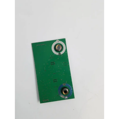 Green rectangular preamp assy circuit board 206-24986b with white and blue circular connectors for audio use