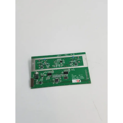 Green circuit board preamp assy with silver traces and components featuring board 206-24986b labels and serial number