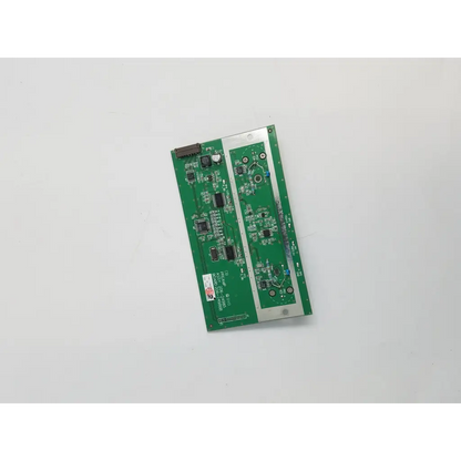 Green preamp assy circuit board 206-24986b with silver metallic strip and electronic components for audio use