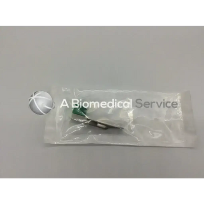 PremierPro 6251 disposable fiber optic laryngoscope blade miller size 1 with green handle in clear sterile packaging