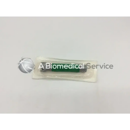 Green and silver premierpro 6291 penline led disposable fiber optic laryngoscope handle in clear plastic packaging