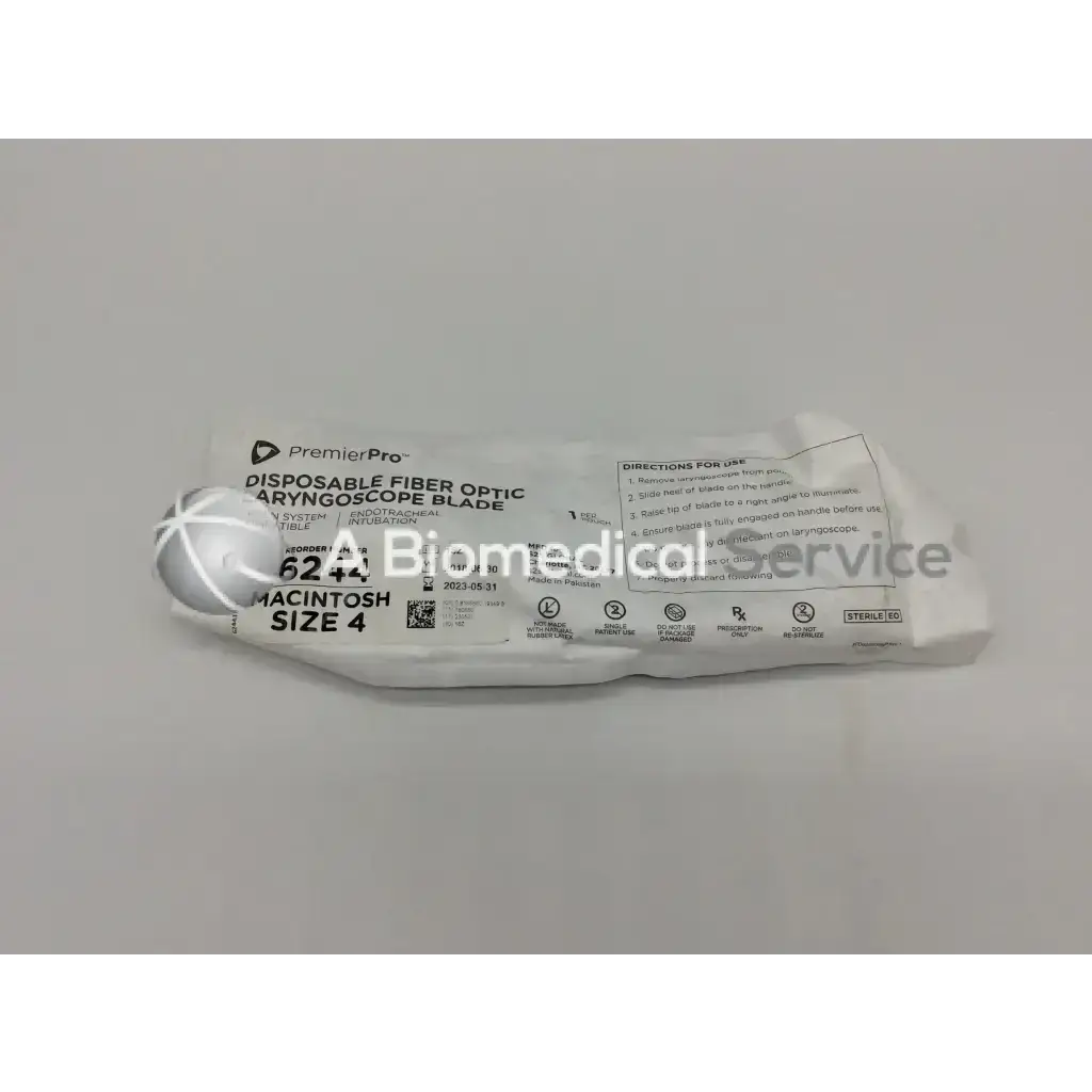 PremierPro Disposable Fiber Optic Laryngoscope Blade 6244