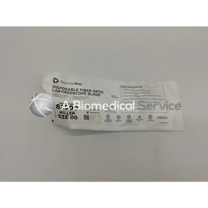 Premierpro fiber optic metal disposable laryngoscope blade miller size 00 in white sterile package
