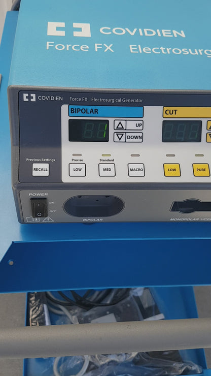 Covidien Force FX-C Electrosurgical Generator with Mobile Cart and Accessories