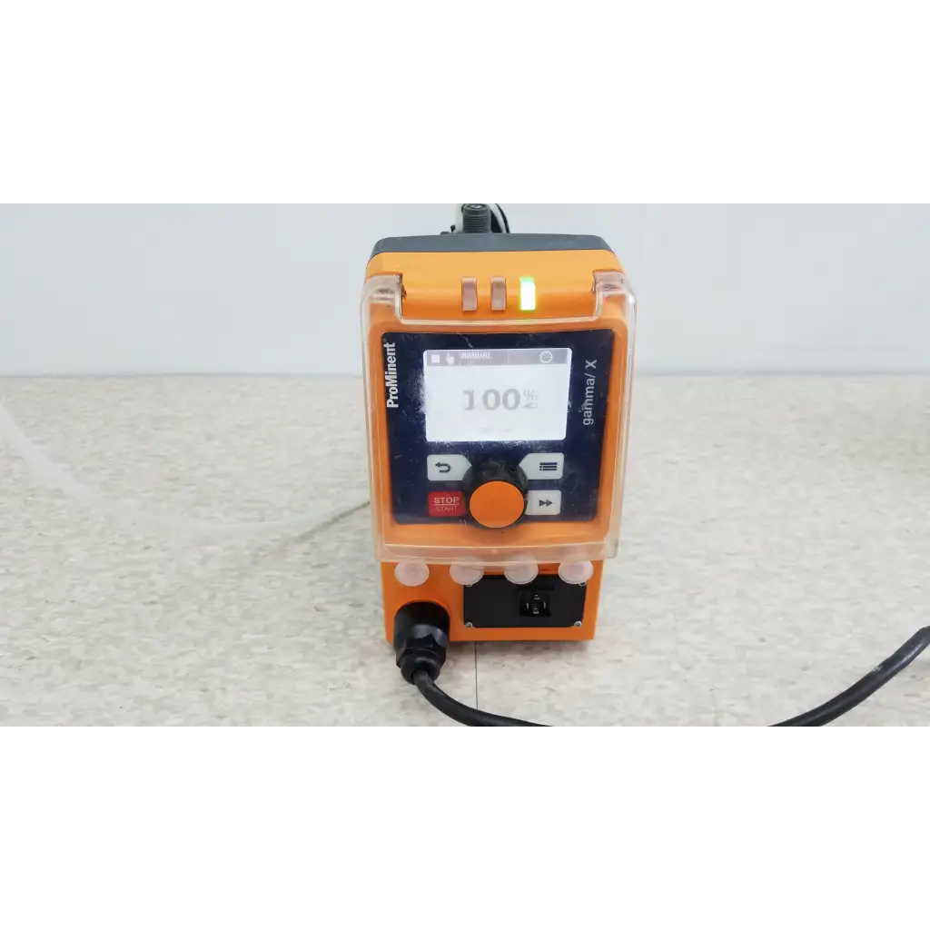 Prominent orange promient gamma x gmxa 1009 solenoid diaphragm metering pump with digital display and control buttons