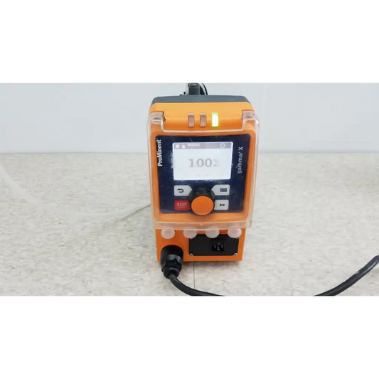 Prominent orange promient gamma x gmxa 1009 solenoid diaphragm metering pump with digital display and control buttons