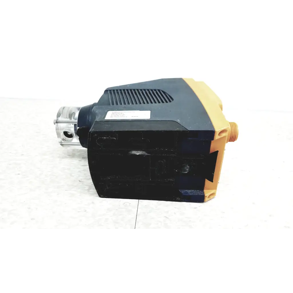 Black and yellow ProMinent Gamma X GMXA 1602 solenoid diaphragm metering pump with metallic connector for precise dosing