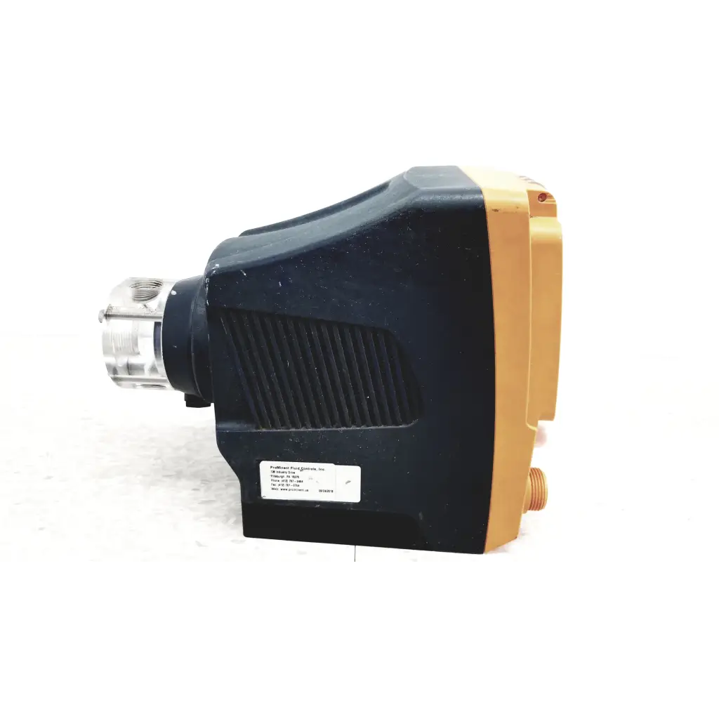 Prominent gamma x gmxa 1602 black and yellow diaphragm metering pump with metallic connector for precise dosing
