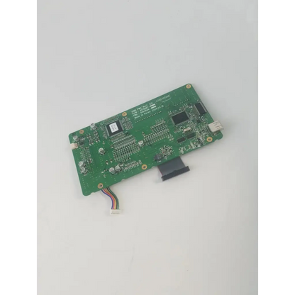 Green printed circuit board usb control board with electronic components and multi-colored ribbon cable for usb control