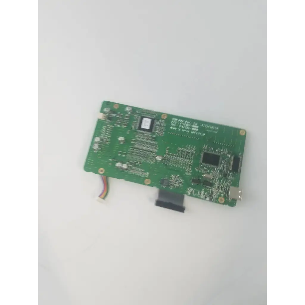 Green rectangular usb control board with electronic components and usb connector pwa rev 3.0 control board