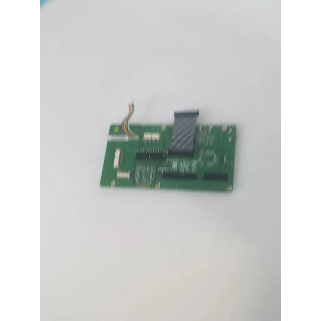 Green rectangular usb control board pwa rev 3.0 with black components and multi-colored ribbon cable