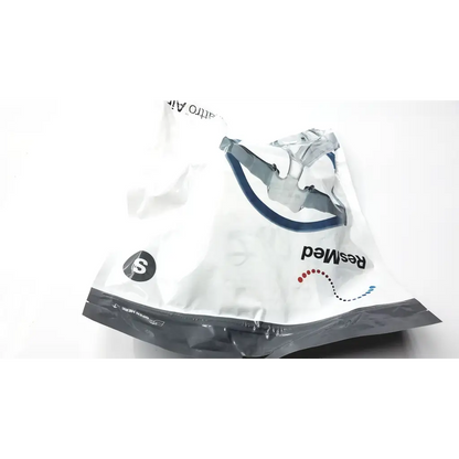 Resmed airfit p10 face mask small in clear plastic packaging with black and white label for quattro air use