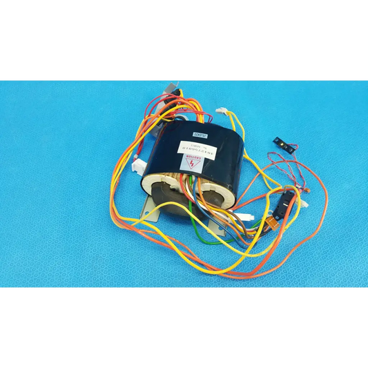 Black cylindrical core power transformer with colored wires for retinal camera model trc-nw6s by topcon
