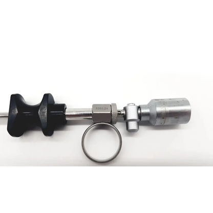 Black and silver r wolf 8383.24 sheath for kleppinger forceps with textured grip and metallic cylindrical shaft