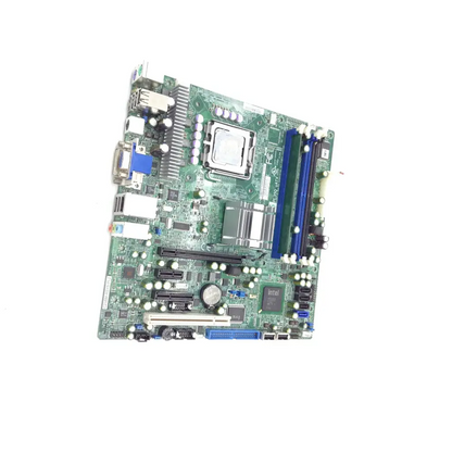 Green radiSys pl35q micro atx motherboard with blue ram slots and silver cpu socket for biomedical service and responsible electronics recycling