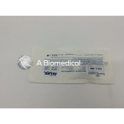 White sterile package containing a single patient use led rapid trauma laryngoscope blade by antelope medical