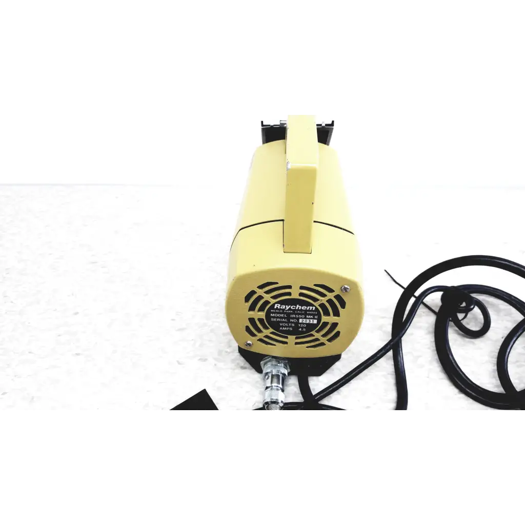 Yellow raychem model 3012 industrial blow dryer with black handle and cord for raychem ir-550 infrared heat shrink station